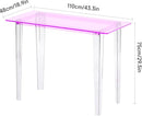 Acrylic Desk, Modern Study Table for HomeOffice-Extended Surface Multi-Purpose Console & EntrywayTable, Sturdy Lightweight Design（(42.5-inch, Pink) by CozyNest Decor