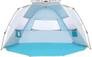 WolfWise 6-7 Person Easy Up Beach Tent UPF 50+ Portable Instant Sun Shelter Canopy Umbrella with Extended Zippered Porch, Blue by TinyTreasures Baby Boutique