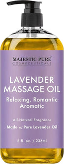 MAJESTIC PURE Lavender Massage Oil for Massage Therapy - Refreshing, and Relaxing - Natural Oils with Lavender Essential Oil - for All Skin Types - Men and Women - 8 fl oz by CozyNest Decor