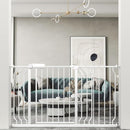 WAOWAO Baby Gate 48.03-52.72" Extra Wide Pressure Mounted Walk Through Swing Auto Close Safety White Metal Toddler Kids Child Dog Pet Puppy for Stairs,Doorways,Kitchen by TinyTreasures Baby Boutique