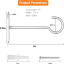 Hanging Plant Bracket 6inch 4Pack Metal Plant Hook Shepherds Hook Decorative Wall Plant Hanger for Hanging Lanterns Bird Feeder Flower Basket Home Decor Indoor & Outdoor White by GreenHaven Gardens