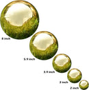 Nerien Gazing Ball, Stainless Steel Garden Mirror Globe, Polished Ornament Sphere, Hollow Floating Reflective Hemisphere, for Home Outdoor Pond Housewarming Swimming Pool Decoration, Gold, 8Pcs by GreenHaven Gardens