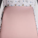 Pack n Play Sheet Stretchy Fitted Portable Mini Crib Sheets Set 3 Pack,Playard Sheets Convertible Playard Mattress Cover,Ultra Soft Jersey Material,Floral,Grey Rabbit & Pink by TinyTreasures Baby Boutique