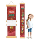Personalize Name Baby Height Growth Chart, Christmas Theme Canvas&Wood Growth Chart for Wall Room Nursery Decor, Waterproof Measuring Wall Ruler, Wall Tape with Height Chart for Kids by TinyTreasures Baby Boutique