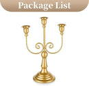 Sziqiqi Gold Taper Candle Holder for Centerpiece - 3-Candle Candlesticks Holder for Wedding Table Centerpieces Metal Candle Stick Holders Fireplace Mantle Decor by CozyNest Decor