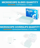 Microscope Slides and Covers Kit – 50 Blank Pre-Cleaned Glass Slides for Microscope, 100 Cover Slips, for Teachers, Students, Families, and Science Enthusiasts by TinyTreasures Baby Boutique