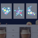 Glow in The Dark Y2k Cute Flowers Wall Decals，Glowing Luminous Colorful Floral Wall Stickers Colorful Removable self-Adhesive Preppy Hippie Stickers for Girls Bedroom by CozyNest Decor