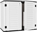 ZZM 4x2.5 FT Outdoor Storage Shed, Resin Waterproof Storage Cabinet for Garden Tools with Lockable Lid,Latch (White) by GreenHaven Gardens
