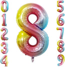 GOER Rainbow Foil Balloons Number 8,Huge Number Balloons for 8th 18th 28th 38th 48th Birthday Party Supplies Anniversary Decorations (3 pcs,42 inch,32 inch,16inch) by TinyTreasures Baby Boutique