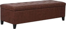 Joveco 51 Inch Storage Ottoman Bench,Tufted Leather Storage Bench for Bedroom (51”,Brown) by CozyNest Decor
