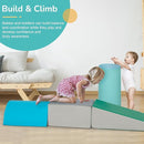 PayLessHere Climbing Toys for Toddlers 5 Piece Corner Foam Climbing Blocks Set with Soft Foam and Strong Structure for Babies 1-3 Crawling and Sliding Activity Play Indoor(Blue, 5 Piece) by TinyTreasures Baby Boutique