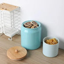 Sweejar Ceramic Kitchen Canisters, 58 FLOZ Porcelain Food Storage Jar with Airtight Seal Wooden Lid, Home Container Serving for Coffee Beans, Tea-leave, Sugar, Salt, Tool Bucket (Turquoise) by CozyNest Decor