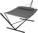 SUNCREAT Hammocks for Outside with 15 ft Stand, Stand Alone Hammock, 475 lbs Capacity, Dark Gray by GreenHaven Gardens