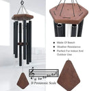 Wind Chimes for Outside, 30" Black Aluminium Wind Chime with Wind Catcher, Outdoor Garden Patio Decoration Windchimes, Classic Zen Gift for Men and Women by CozyNest Decor