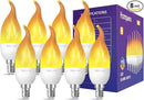 Hompavo 【Upgraded LED Flame Light Bulbs, 3 Modes Flickering Light Bulbs, E12 Chandelier Base Candle Fire Light Bulb for Halloween Christmas Party Porch Indoor & Outdoor Home Decoration - 8 Pack by GreenHaven Gardens