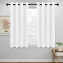Easy-Going Blackout Curtains for Bedroom, Solid Thermal Insulated Grommet and Noise Reduction Window Drapes, Room Darkening Curtains for Living Room, 2 Panels (52x46 in,White) by CozyNest Decor