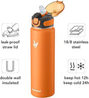 Enerbone 32 oz Insulated Water Bottle, Stainless Steel Bottle with Carrying Strap, Double-Wall Vacuum Insulation Design, Leakproof Sports Bottle with Straw, Keep Drinks Cold or Hot for Hours by CozyNest Decor