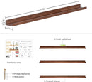 AZSKY Floating Wood Wall Shelves Light Walnut 48 Inch Long Hanging Picture Photo Ledge Shelf Rustic Modern Narrow Shelves for Wall Decor Storage and Display Nursery Book Shelves a Set of 3 by TinyTreasures Baby Boutique