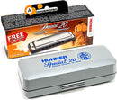 Hohner Special 20 Harmonica - Key of E Flat Bundle with Carrying Case, Key Stickers, Harmonica Beginner Online Manual, and Austin Bazaar Polishing Cloth by TinyTreasures Baby Boutique