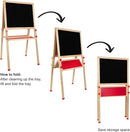 Adjustable Wooden Easel for Kids, Foldable Standing Art Easel for 3, 4, 5, 6, 7, 8 Years Old with Accessories, Drawing Painting Gifts for Boys & Girls Toddlers, Great Presents for Birthday by TinyTreasures Baby Boutique
