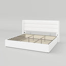 Allewie King Size Velvet Lift Up Storage Bed, Modern Wingback Headboard, Hydraulic Support, No Box Spring Needed, White by CozyNest Decor