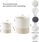 Nihow Self Watering Plant Pot for Indoor Plants: 4.5+6 Inch Ceramic Planter with Drainage Hole & Water Storage Plus - Cylinder Flower Pot with Wick for Herbs -White & Brown