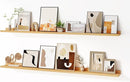 Floating Picture Ledge Shelves for Wall Set of 2, 55 Inches Picture Shelf with Ledge, Nursery Book Shelf for Toys Storage Kids Bookshelf Wall Mounted Living Room Bedroom Decor Frames, Oak by TinyTreasures Baby Boutique
