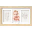 Baby Hand and Footprint Kit - Clay Handprint Keepsake Frame, Newborn Nursery Picture Frame, Personalized New Mom Gifts for Baby Shower & Registry (Ash Wood) by TinyTreasures Baby Boutique