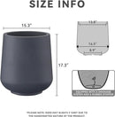 Kante 15.3" Dia Round Concrete Planter, Outdoor Indoor Large Plant Pots Containers with Drainage Hole and Rubber Plug for Home Garden Patio, Dark Gray by GreenHaven Gardens