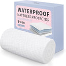 Twin Size Bed Waterproof Mattress Protector Fitted Mattress Pad Cover with Deep Pocket Up to 15'' by TinyTreasures Baby Boutique