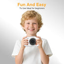 Digital Camera 4K 64MP - Vlogging Camera for Kids & Beginners | 18X Zoom Point and Shoot Camera Anti Shake, Compact with Flash, Gift for Boys Girls(White+Silver) by TinyTreasures Baby Boutique