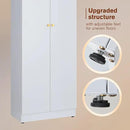 5 Tier Metal Curio Cabinets, Modern Bookshelf Cabinet with 4 Adjustable Shelves, Cabinet Display Case for Home Office, Living Room, Pantry (White-23.54W-Metal Door) by CozyNest Decor