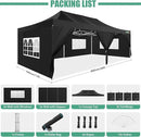 COBIZI 13x26 Pop Up Tent Heavy Duty Canopy with Removable Sidewalls Party Tent Outdoor Wedding Large Event Tent with Roller Bag for Garden Lawn Waterproof UPF 50+ Easy Up, Black (Framework Upgraded) by GreenHaven Gardens