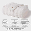 EVERGRACE Ultra Soft Luxury Fluffy Ridgeline Faux Rabbit Fur Throw Blanket, Thick Warm Bubble Throw for Bed, Cozy Plush Reversible Blankets for Couch, Chair, Sofa, Ivory White, 80x90 Inches, 870 GSM by CozyNest Decor