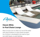 Aqua Outdoors Pool Chaise Lounge Chairs for Ledge & Shelf, Water-Weighted Pool Lounger for Depths Up to 9”, No Screw Plugs & Tools Needed, Classic White Ledge Lounger, Set of 1 by GreenHaven Gardens