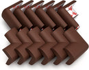12-Pack Corner Protectors Baby Proof, Furniture Corner and Edge Safety Bumpers, Soft Rubber Foam Cushion Covers, 3M Taped Corner Guards, Baby Child Proofing Pads, Table Corner Protectors, Brown by TinyTreasures Baby Boutique