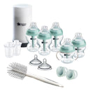 Tommee Tippee Advanced Anti-Colic Ready for Baby Bottle Set, 5oz and 9oz Self-Sterilizing Bottles, Slow and Medium Flow Nipples, 0-6 Month Pacifiers, Travel Bottle Warmer, Removable Bottle Handles by TinyTreasures Baby Boutique