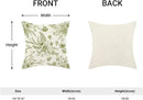 CXMEIFLY Sage Green Floral Leaves Chinoiserie Decorative Throw Pillow Covers Set of 2, 18x18 Inch, Perfect for Living Room, Bedroom, Outdoor Gardens by CozyNest Decor