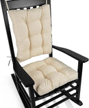 BUYUE Chair Cushion Set for Rocking Chair, Back Pillow & Seat Cushion with Ties, Original Woven Fabric Non-Slip Chair Pads for Elderly Sitting, Beige by CozyNest Decor