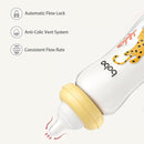 YOHKOH Natural Glass Baby Bottle with Natural Response Nipple, Newborn Anti-Colic Baby Bottles, Wide Neck Mushroom Cap Baby Bottle, Clear (8.8ounce (Pack of 4), Yellow2) by TinyTreasures Baby Boutique