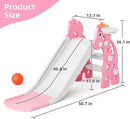67i Toddler Slide for Indoor & Outdoor Play with Basketball Hoop, Anti-Slip Steps, 46.8in Baby Climber (Pink) by TinyTreasures Baby Boutique