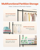 VEVOR Over The Washer and Dryer Storage Shelf, 4 Tier Laundry Room Drying Rack with Hanger Rod and Hooks, Adjustable Over Washer and Dryer Shelves, Laundry Room Shelf Storage Space Saver, Black by CozyNest Decor