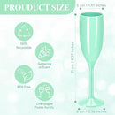XUWAIDSGN Acrylic Champagne Flutes Toasting Glasses Unbreakable Mimosa Bar Reusable Wine Glasses Vintage Champagne Flutes Stemmed Drinking Cups 5.4 OZ for Christmas Birthday (24, Mint Green) by CozyNest Decor