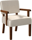 Accent Chair, PU Leather Chair for Living Room Oversized Armchair with Soft Seat and Armrests for Bedroom Dinning Reading Waiting Room (One Chair) by CozyNest Decor