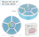 Kids Reusable Rotating Snack Container with 5 Separate Compartments, Color Matching Opening Lid, BPA/PVC-Free, Dishwasher Safe, Perfect for Travel, School Lunches & On-the-Go Snacking-Blue by TinyTreasures Baby Boutique