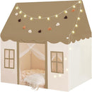 Play Tent with Mat, Star Light Large Kids Playhouse with Windows Easy to Wash, Indoor and Outdoor Play Tents for Kids, Little Dove Toys for Girls, Boys, 47x40x52 (Brown Playhouse, Large Size) by TinyTreasures Baby Boutique