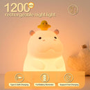 ATSUI Hippo Night Light, LED Squishy Novelty Animal Lamp, Food Grade Silicone, 2 Level Dimmable, Nursery Nightlight for Desk Decor, Funny Gifts Stuff for Boys Girls Baby, White Elephant Gifts by TinyTreasures Baby Boutique
