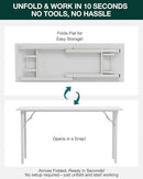 Frylr Small Folding Computer Desk – Portable 55.1 Inch Foldable Laptop Table, Collapsible and Compact for Easy Storage and Fast Setup, Lightweight for Small Spaces, Craft and Study Use, White by CozyNest Decor