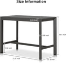 PURPLE LEAF 39.1'' Rectangle Outdoor Patio Counter Height Dining Table, Durable Aluminum Bar Height Pub Table for Counter Bar Stool, Water-Proof Tall Dining Table with Sturdy Legs, Grey by CozyNest Decor
