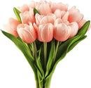 Buart Artificial Tulip in Bulk for Home Kitchen Wedding Bridal Bouquet,Fake Flowers for Valentine's Day Mother's Day Easter Table Centerpieces Decorations(Peach,Real-Touch,12pcs) by CozyNest Decor